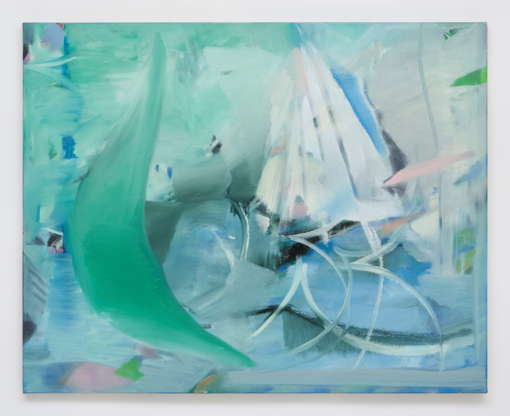이진희, 첨벙 Splash, Spray Paints, Acrylics and Oil sticks on Canvas, 72.7x90.9cm, 2025
