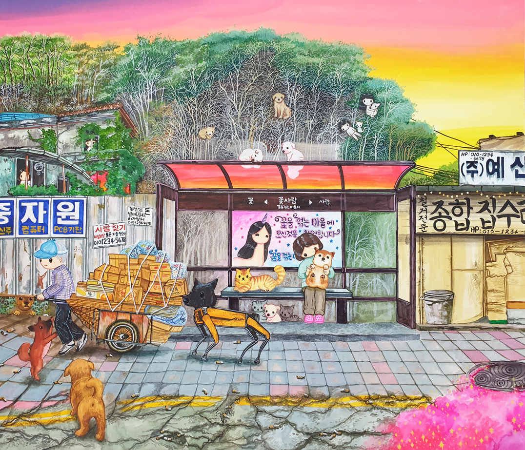 이한비 꽃을꺾는마을 53.0x45