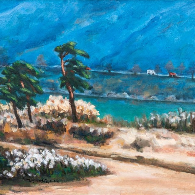 푸른 날의 금강변 31.8×40.9cm Oil on canvas 2025