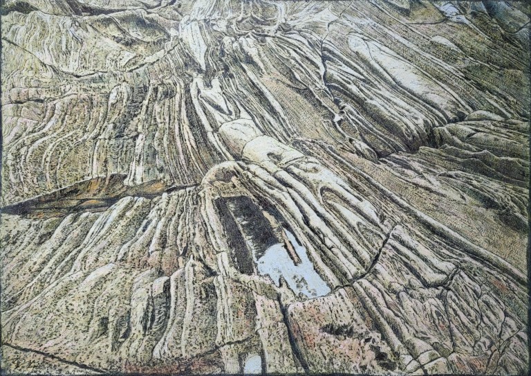 시간과 인식 종이에 크레파스 109×158cm