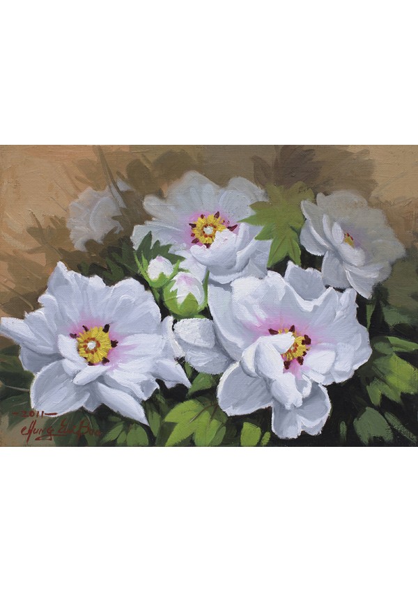 화합(모란), Oil on canvas, 33.4 x 24.2cm, 2011