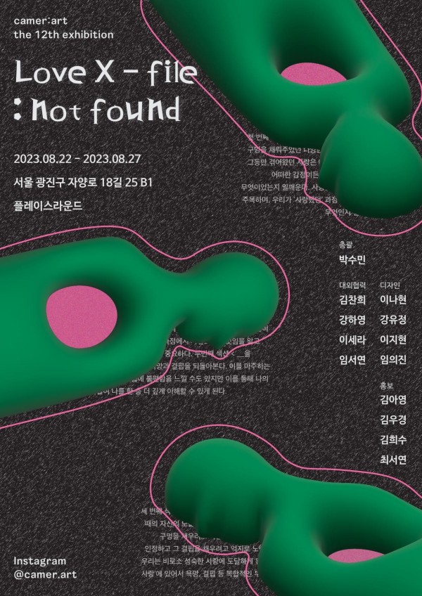 카메랄트의 열두 번째 기획 전시, Love X-flie: not found 展 포스터