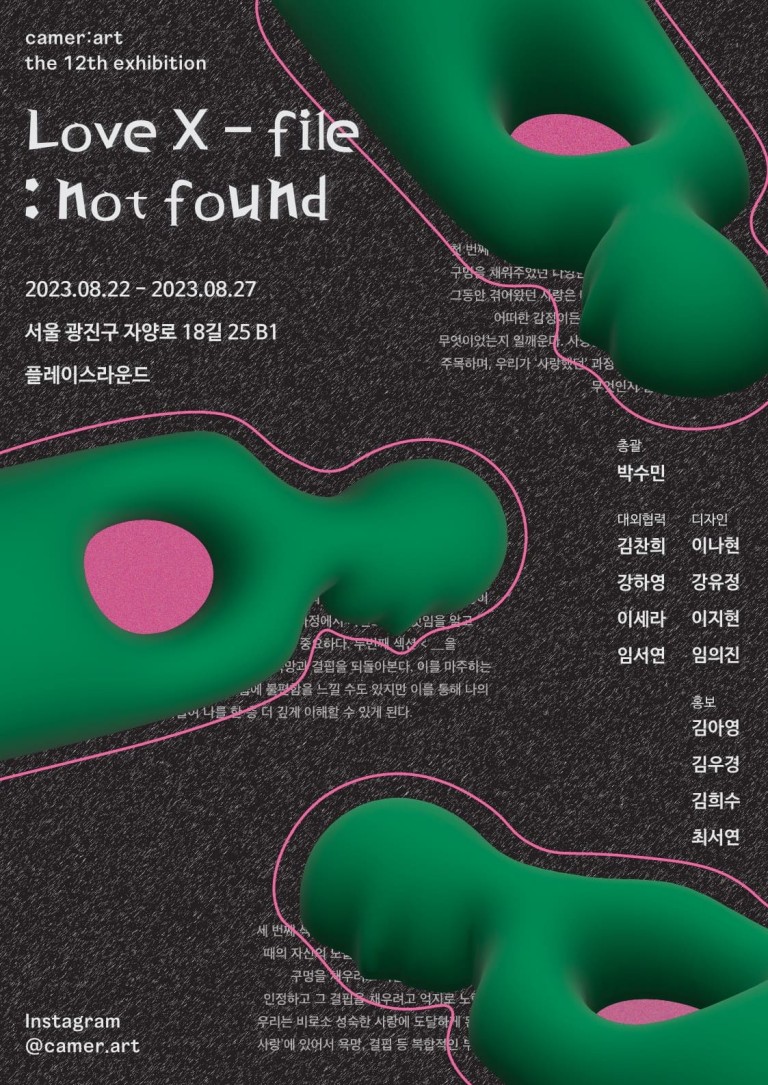 카메랄트의 열두 번째 기획 전시, Love X-flie: not found 展 포스터